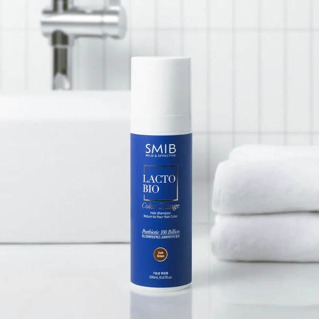 SMIB Lacto Bio 染色洗髮精 1000億乳酸菌 快速遮蓋白髮, 1個, 自然棕色 200ml
