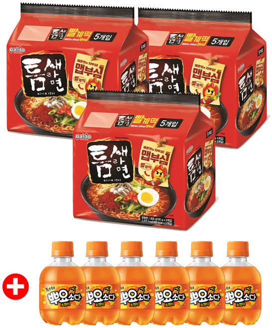 팔도 틈새라면 빨계떡 15개 + 뿌요소다 6개 증정