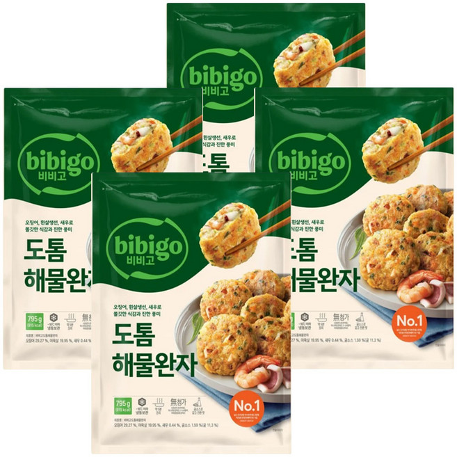CJ 비비고 도톰해물완자, 4개, 795g