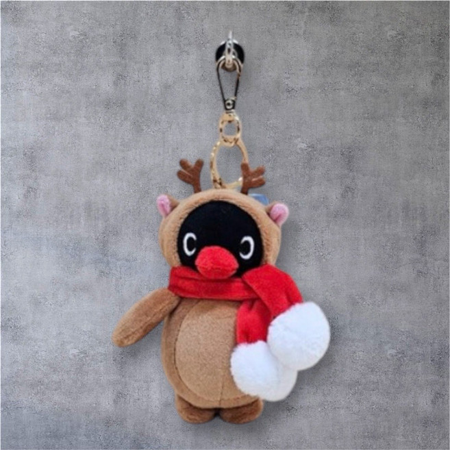 giya shop 韓國正版授權 Pingu 企鵝家族 麋鹿版 娃娃吊飾, 1個