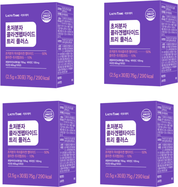 초저분자 피쉬 어린콜라겐 트리 펩타이드 GPH 먹는 피부 콜라겐 300달톤 레티놀 트리펩20G 분말 스틱 30포, 4박스, 30회분