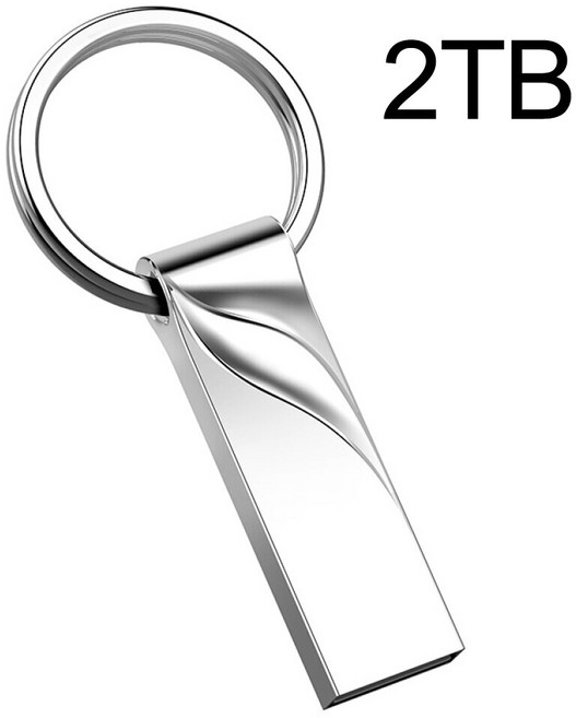 금속 펜 드라이브 3.0 금속 USB 플래시 드라이브 2 테라바이트 메모리 1 테라바이트 플래시 디스크 512GB 모바일 컴퓨터 저장 장치 플래시 스틱, 은색 2TB, 1개