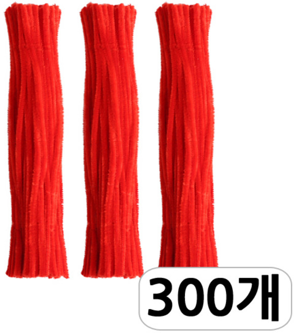 [모핸] 단색 칼라 모루, 300개, 빨강