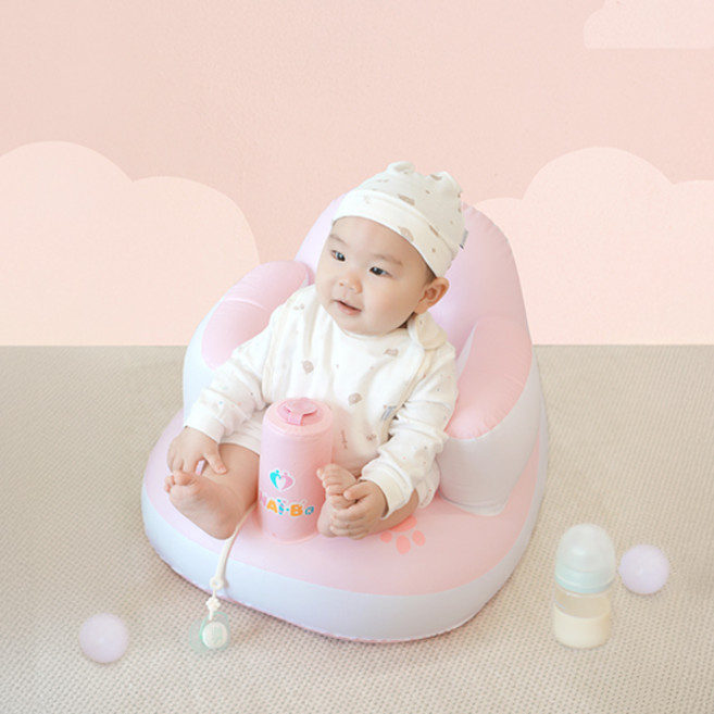 나이비 휴대용 아기의자 유아 이유식 의자 소프트, 핑크, 1개