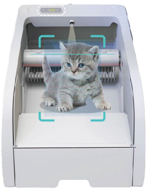 고양이 자동 화장실 스마트 향균 탈취 특대형 자동 청소 센서 화장실, 자동 화이트, 1개