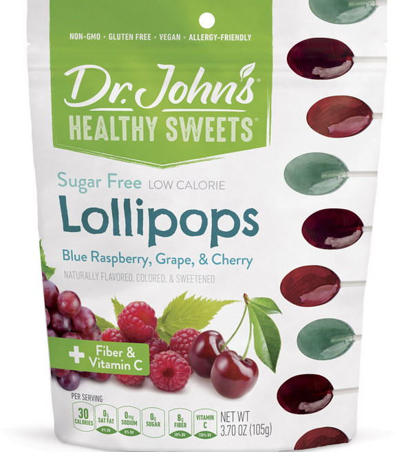 닥터존스 롤리팝 식이섬유 & 비타민 C 블루 라즈베리 포도 & 체리 맛, 1개, 105g