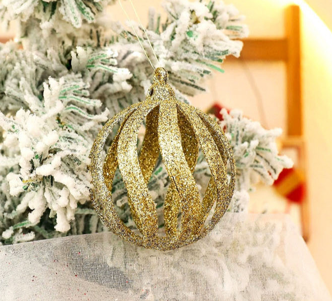 민앤온 반짝이 트리장식 오너먼트, 1세트, 골드