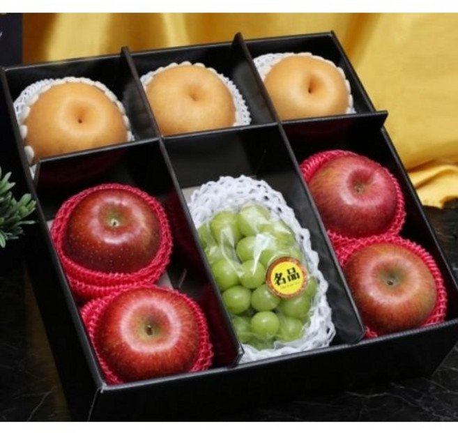 과일꾸러미 선물세트 명품 혼합 1호(사과4+배3+샤인머스켓1) DP52854, 1개