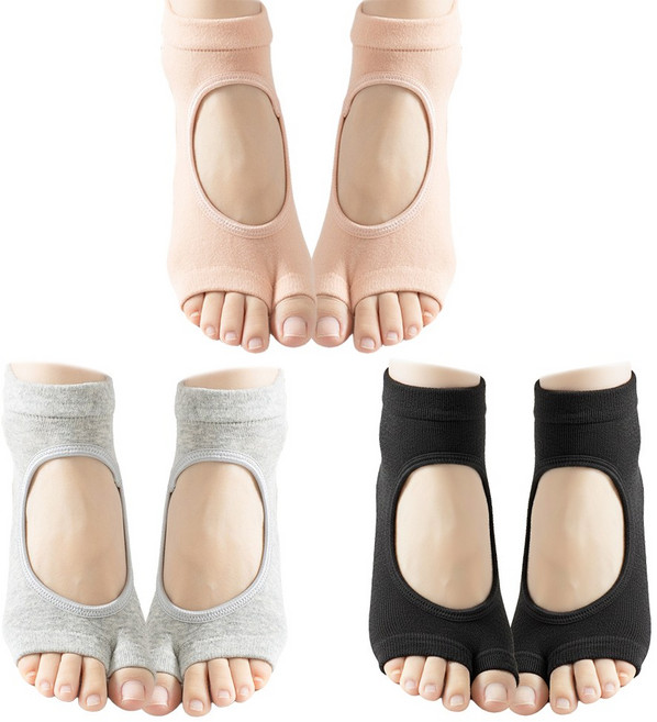 에버데이 두발가락 오픈토삭스 여자 필라테스 양말 논슬립 요가양말 3켤레 세트