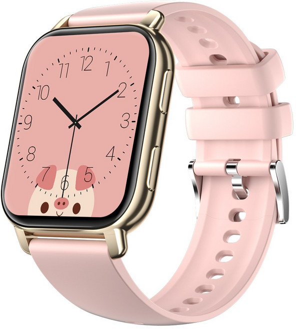 WAPIK 통화가능 웨어러블 블루투스 스마트 워치 P5S 1.85인치, GPS + 블루투스, 4.7cm, 골드