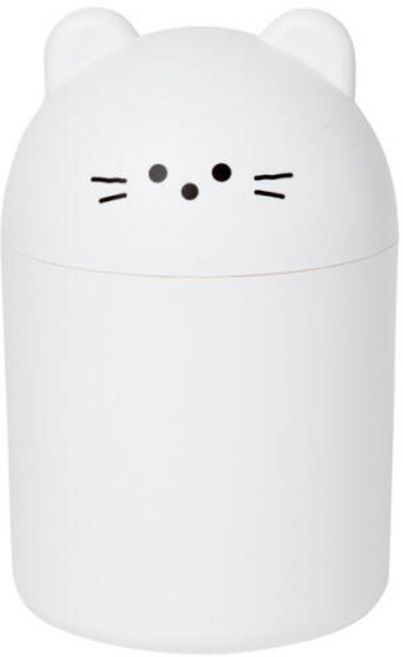 아트박스 고양이 휴지통 아이보리, 단품없음