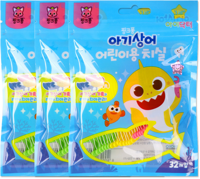 핑크퐁 어린이 치실 32p, 3개, 32개입