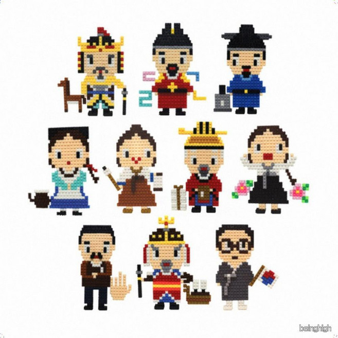 유명인물 블록놀이 역사교육 인물학습 조립 만들기 교구, 1개, 위인10 유관순