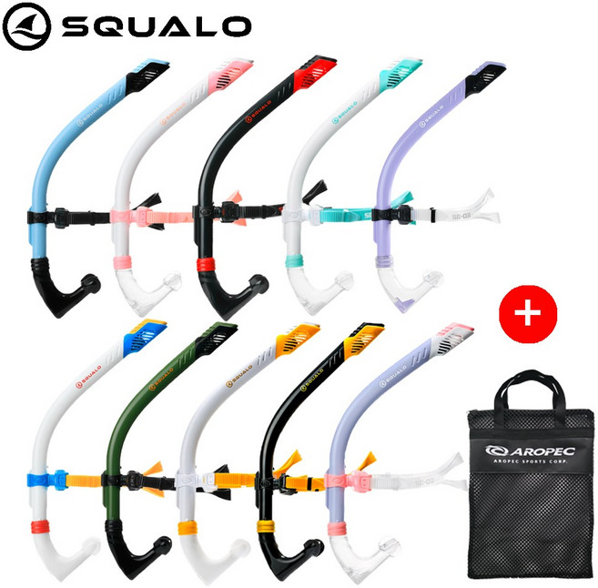 스쿠알로 센터 스노클3 (SE-03) 모음 업그레이드 신모델 드라이탑 탑재 망사가방 증정, 9. 센터스노클3 (SE-03)_KHBK