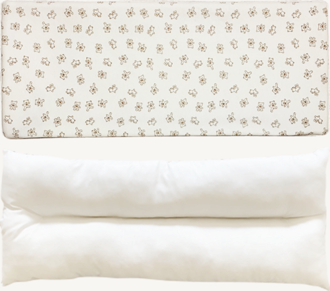 어텀31 오가닉코튼 인견 양면 아기 와이드베개 + 솜 속통, 곰돌이