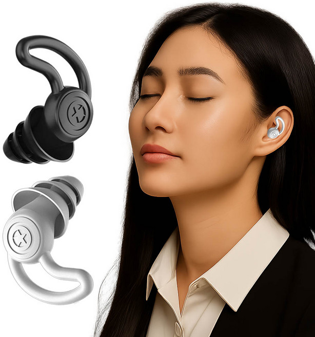 수면 귀마개-블랙 소음방지 이어플러그 4중차단 작업현장 층간소음 실리콘 수능집중템, 1쌍, 1개