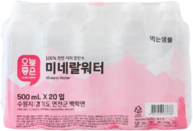 오늘좋은 미네랄워터, 20개, 500ml