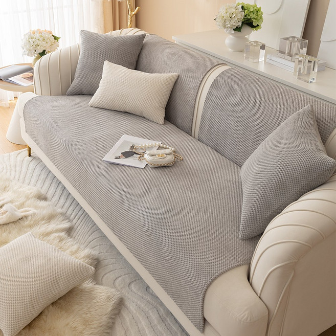 FEIFAN 콘 벨벳 원단 심플 미끄럼방지 사계절용 쇼파패드 4인용