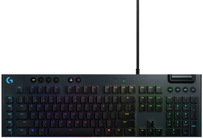 로지텍 G813 유선 기계식 키보드, 갈축, 블랙