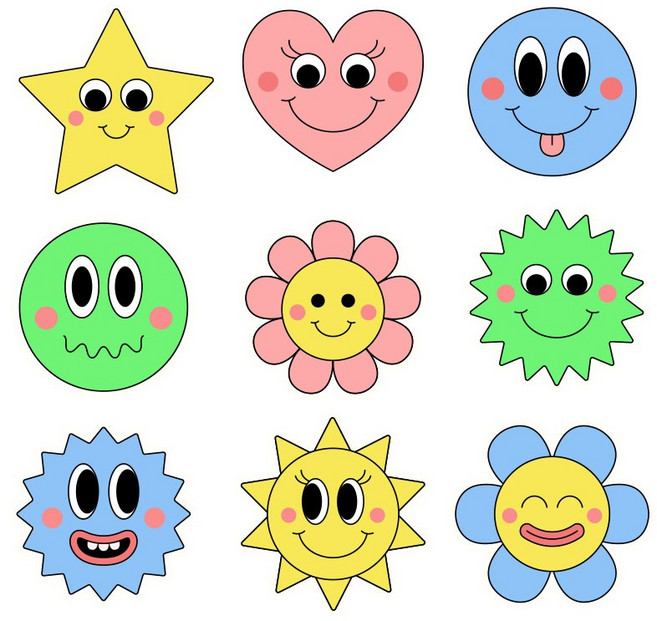 의류 열전사지 별태양 스마일(E105) 티셔츠 다리미 전사지 제작, 1개