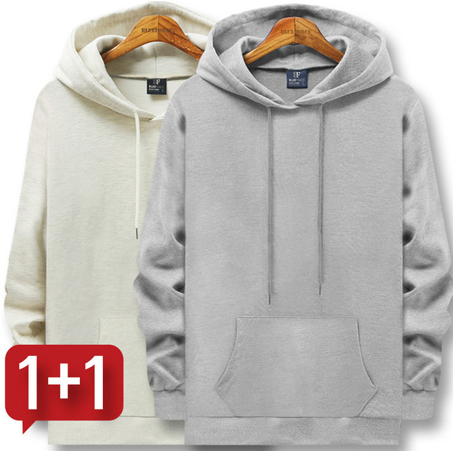 블루포스 트렙 후드티 [2장 묶음] 무지 남자 긴팔 티셔츠 남성 빅사이즈 운동복 가을 단체티 커플티 츄리닝