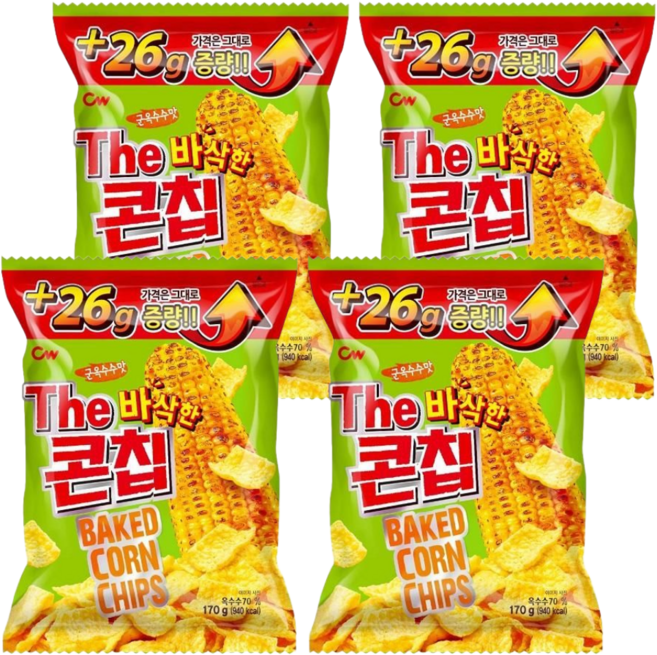 청우식품 콘칩, 170g, 4개