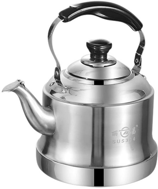 Teko Siul 琺瑯不鏽鋼鳴笛水壺 腕式設計 適用多種爐具 安全易潔, 3L Plain 304不鏽鋼/通用款, 1個, 3L