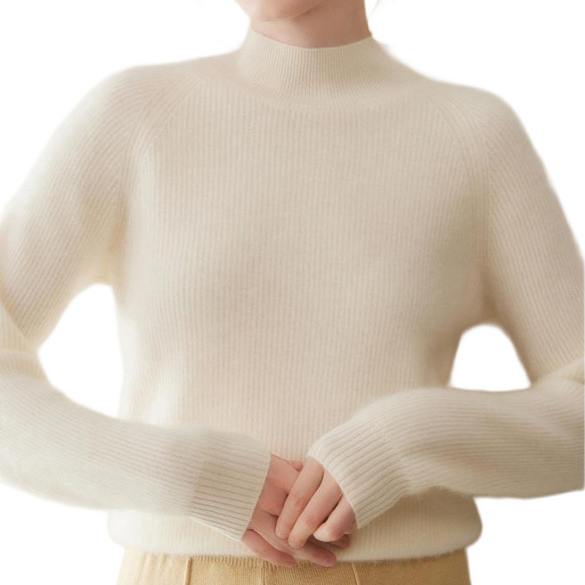 두리앤고 여성 캐시미어 반목 니트 터틀넥