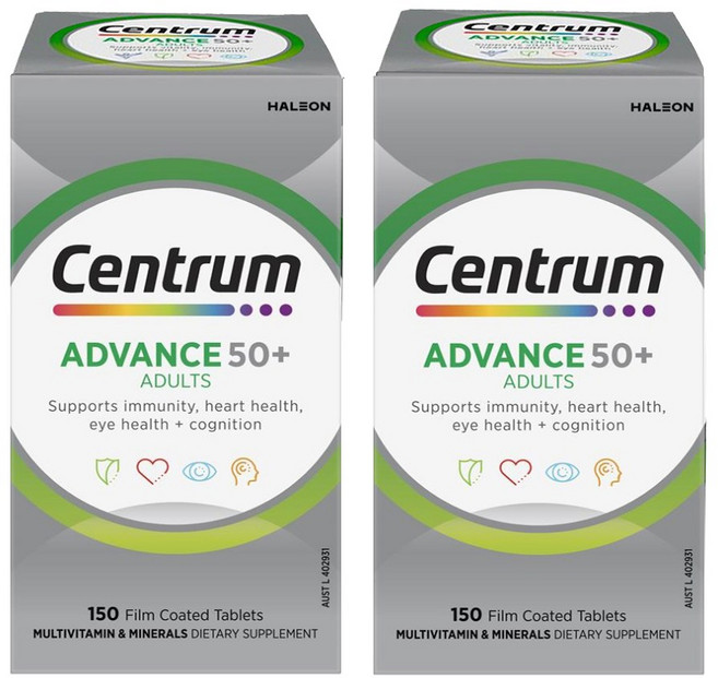 센트룸 호주정품 남여공용 어드밴스 실버 50+ 150정X2팩 총 300정, 150정, 2개