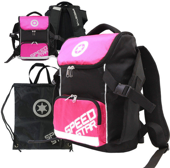 스피드스타 프로 아동용 인라인가방 + 보조가방, 1개, 블랙핑크
