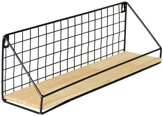 후크 네트망 벽선반 무타공, 1개, 블랙우드 M