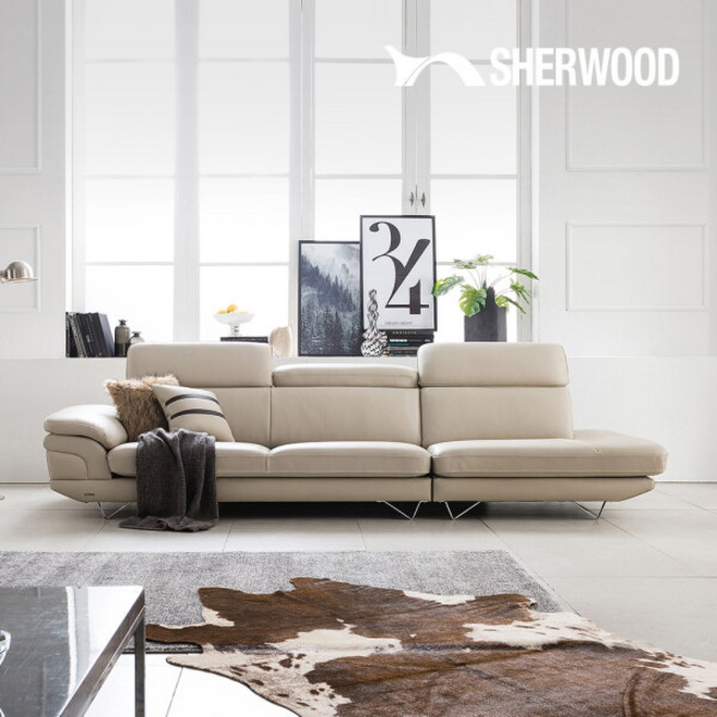 [쉐우드가구] 소나 4인용 이태리 천연통가죽 기능성 소파(일반형/카우치형), 색상:딥그레이