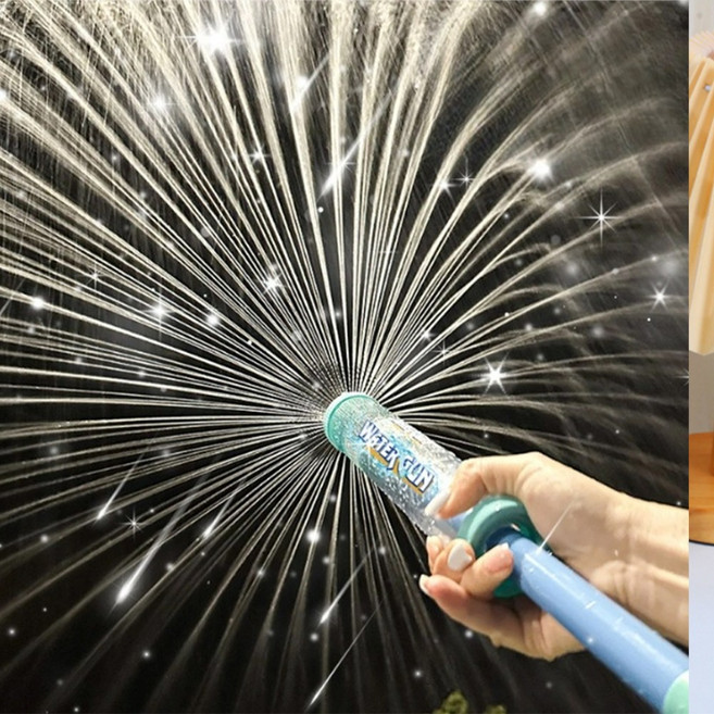 여름 물놀이 슈퍼 회오리 분수물총 회전 펌프 워터건 주사기식 물폭탄 워터밤, 중형(39cm), 핑크