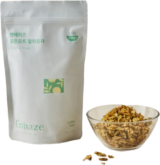 Enhaze 골든오트 고식이섬유 그래놀라 말차유자, 1개, 250g