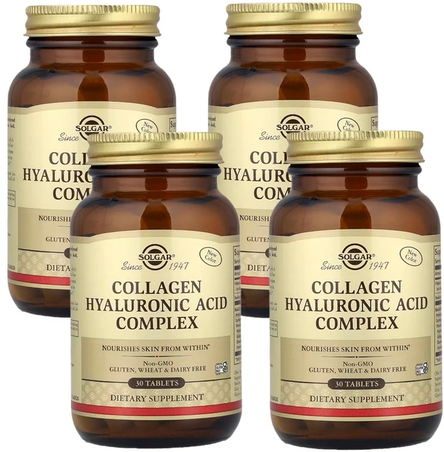솔가 콜라겐 히알루론산 복합체 120mg 30정 X 4통 - 쿠팡