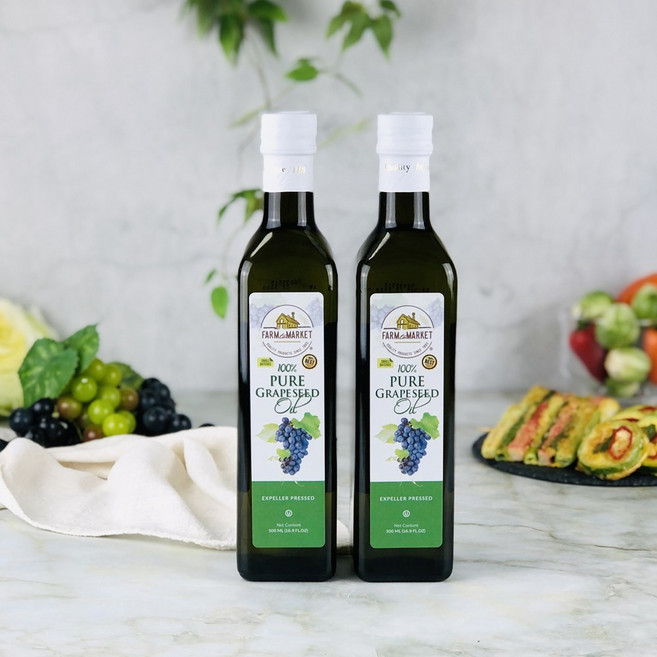 팜투마켓 비정제 압착 포도씨유, 5개, 500ml