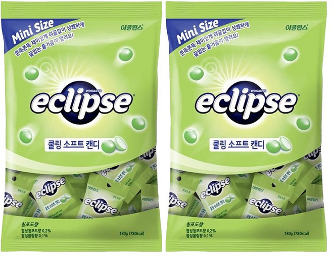 이클립스 쿨링소프트캔디 180 x2 또는 x3 청포도/레몬 !주문옵션확인필수!, 180g, 2개