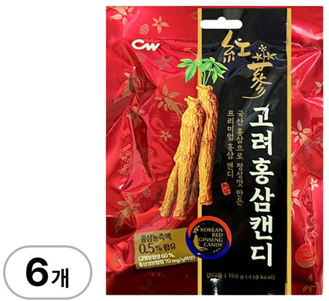 청우 고려홍삼캔디 100g x 6개 홍삼사탕 어른간식