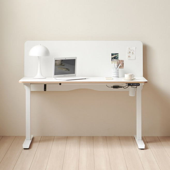 [아씨방] [가구] 컴포트 전동 높이조절 책상+파티션 100cm, 색상:화이트