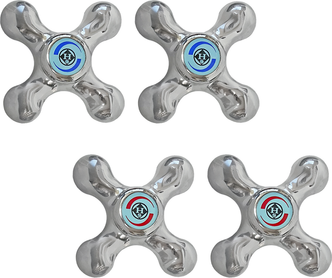 리브문 십자형 수도꼭지 손잡이 교체용 (냉수2p 온수2p), 1세트
