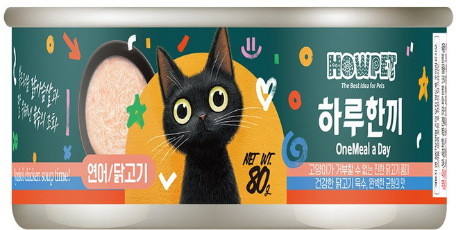 하우펫 하루한끼 가수분해 고양이캔 연어와 치킨 수프 x24개, 24개, 80g, 연어와치킨