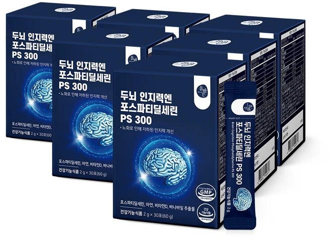 올바른 두뇌 인지력엔 포스파티딜세린 PS 300 30포, 60g, 6박스 - 쿠팡