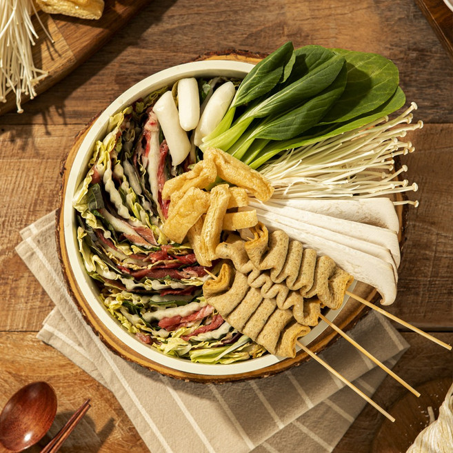 [썰어서담아배송] 밀푀유나베 밀키트 부산맛집규온샤브 칼국수포함 규온 캠핑요리, 1개