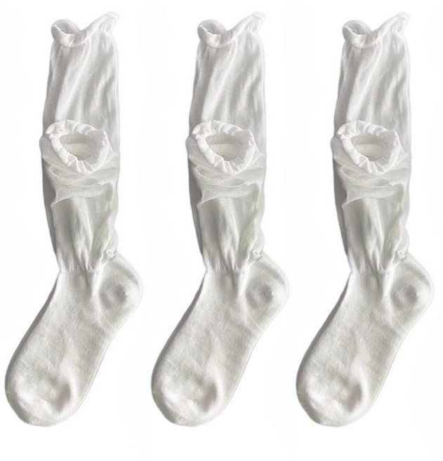 미니멀모다 여성 시스루 돌돌이 장목 양말 레인부츠 니삭스