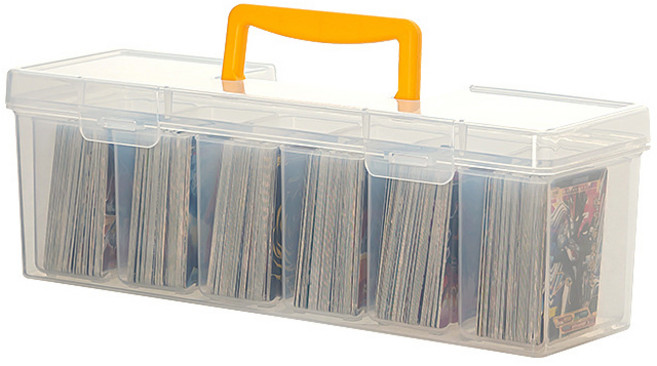 포토카드 보관함 대용량 수납케이스, 1개, 노랑손잡이