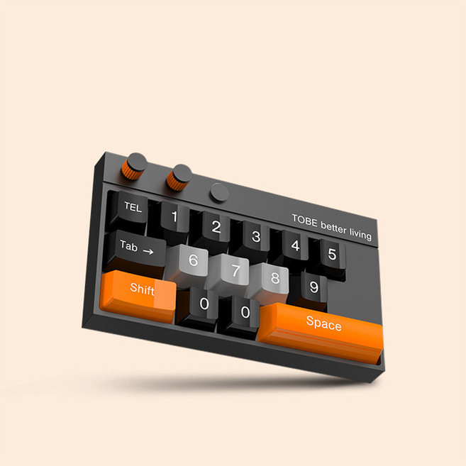 럭키고잉 감성 키보드 프라이빗 주차 번호판, 1개, 오렌지블랙