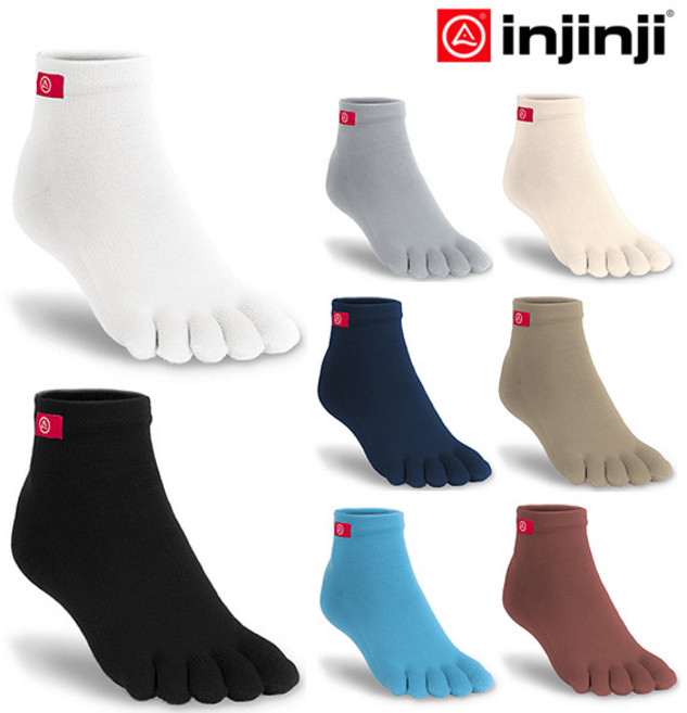 인진지 라이너 쿨맥스 이너 양말 발가락 런닝 양말, 브릭브라운, Small (215-250)