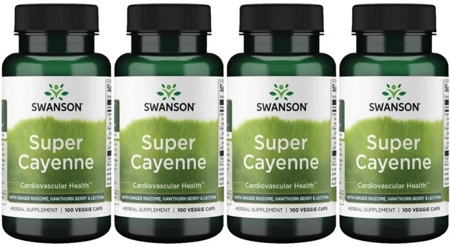 스완슨 슈퍼 카이엔 고추, 4팩, 100정 - 쿠팡