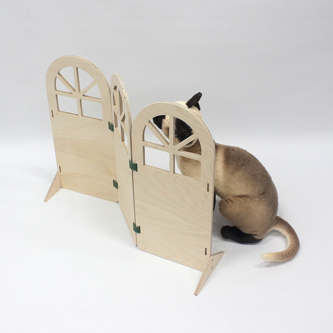 다빈 시그니처 창문형 자작원목 팻파티션 3P, 1개, 네츄럴