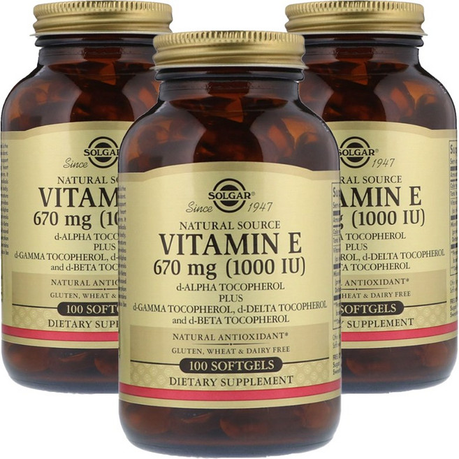 솔가 비타민 E 1000IU 믹스드 토코페롤 소프트젤, 100정, 3개